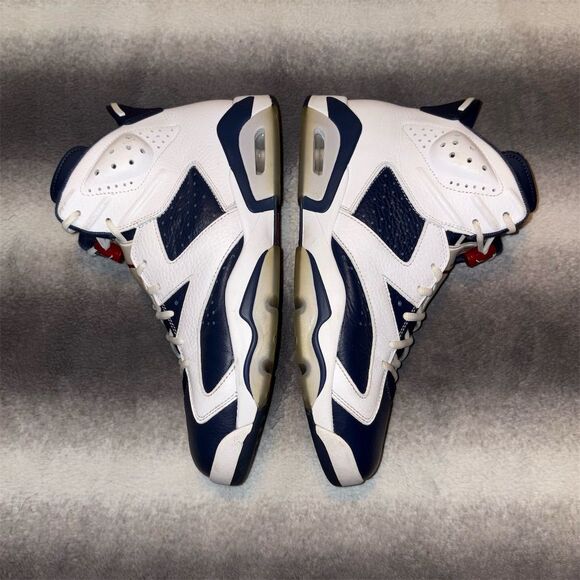 🚫SOLD🚫 Air Jordan 6 Retro Olympic 2024 White, Varsity Red, Midnight Navy - Picture 6 of 9